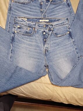 Levi's Light Blue Straight Leg Jeans - Pair